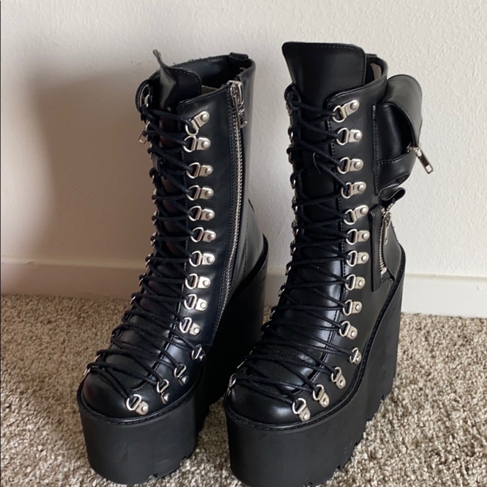 Brand New Black Platform Boots